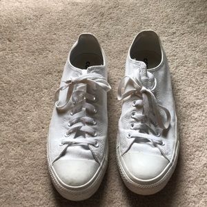 Low top all white converse